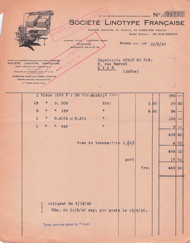 Paris imprimerie linotype - paris,