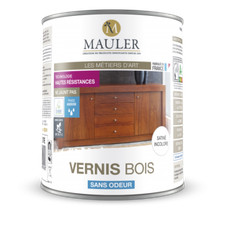 Vernis Bois pour intérieur – mat – incolore – 1 litre Mauler