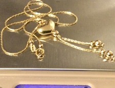 Or Massif 585 Collier Vintage Négligé-Chaine et Pendentif Cœur 14K-Pas 18 Carats