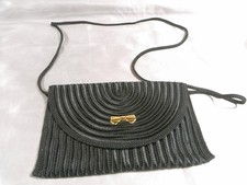 ?? SAC DE BAL SOIREE BANDOULIERE NINA RICCI SOIE NOIRE FRENCH ART