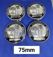 4 Caches Moyeu Jante Centre De Roue 75mm Insigne Logo affalterbach AMG Silver 