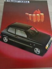 Catalogue Brochure TALBOT SAMBA RALLYE , CABRIOLET , LS , GL , GLS , 