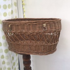 Antique French 20” Oval Wicker Woven Bike Sturdy Storage Display Large