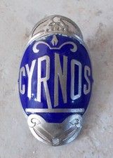 Vintage CYRNOS France Bicycle Head Badge Antique Bike French vtg blue