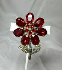 Fleur Rouge Pince Broche