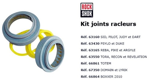 Joints racleurs rockshox - joints,
