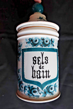 Ancien pot à pharmacie " SEL DE BAIN "  -  hauteur 26 cm