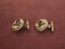 Bouton de vénerie. bouton de manchettes. Chasse a cour. Etrier + cor.