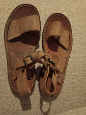 SANDALES CUIR ARMÉE FRANCAISE GUERRE ALGÉRIE DATÉ 1958 TAILLE 26 (40) EN