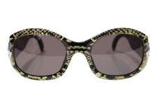 LUNETTES DE SOLEIL DIOR NOIR IMPRIME REPTILE DORE SANS ETUI TRES BON ETAT 5444