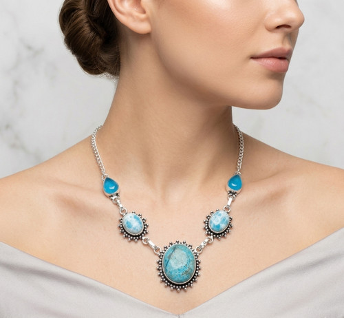 Natural turquoise larimar - natural, turquoise,