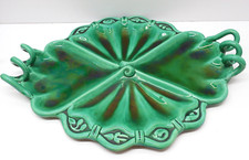 - RARE PLATEAU CERAMIQUE VINTAGE signé CERENNE VALLAURIS Poignées TORTILLONS  D