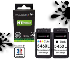 545XL / 546XL pour CANON Multipack de 2 Cartouches Noire & Couleurs /Cyan/Magent