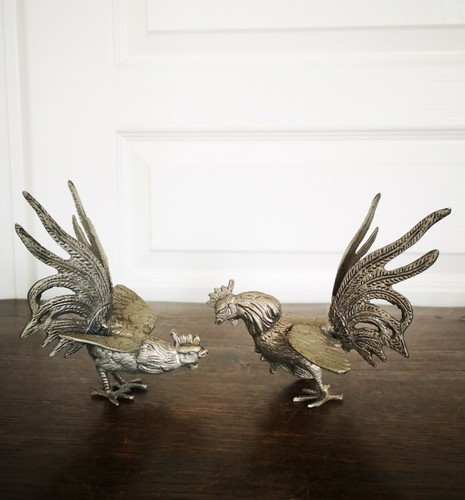 Ancien vintage combat coqs - vintage, de