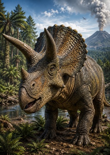 Photo tricératops volcan - a4,