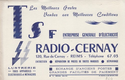 Ancien buvard reims tsf radio - ancien,