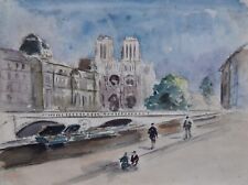 Albert Lepreux (1868-1959) (37) - aquarelle - Notre-Dame de Paris