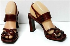 MAUD FRIZON Sandales Tout Cuir Marron Acajou T 6 US / 37.5  TBE