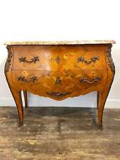 Antique French Louis XV-Style commode with marble top, pure brass ormolu mounts