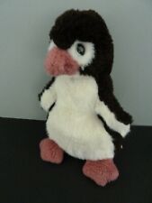 Q1. DOUDOU PELUCHE LA PELUCHERIE  PINGOUIN  NOIR BLANC ROSE TRES BON ETAT