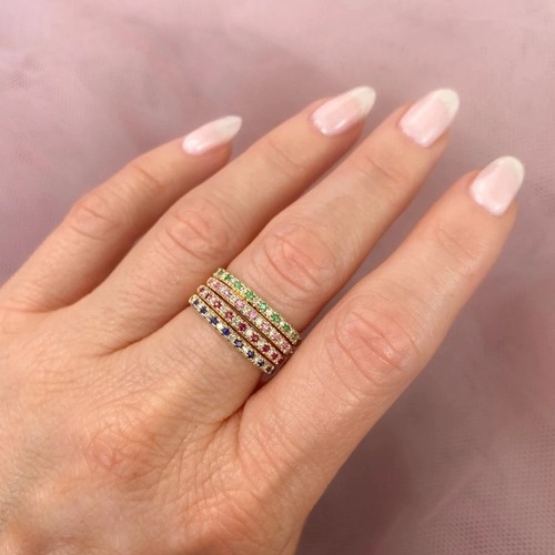 14k diamant multi gemme - 14k, or