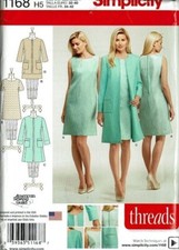 7851/1168 PATRON SIMPLICITY ROBE ET VESTE LONGUE CHIC  T 36 AU 42