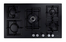 Elleci PGSP90140CS Table de Cuisson 5 Feux Au Granitek Matt 90 CM Grilles Fonte