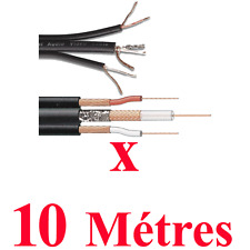 Câble Video 75 ohm  + 2 Audio  Long 10 Métres