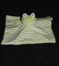 ?Doudou plat grenouille ESPA INTERCOMMERCE vert rayé blanc TTBE