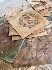 Lot De Pochoirs Anciens En Cuivre MATINOX Marque Publicitaire Année 1950