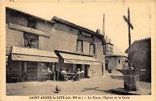 CPA 38 SAINT ANDRE LA COTE LA PLACE L'EGLISE ET CROIX (cliché pas courant