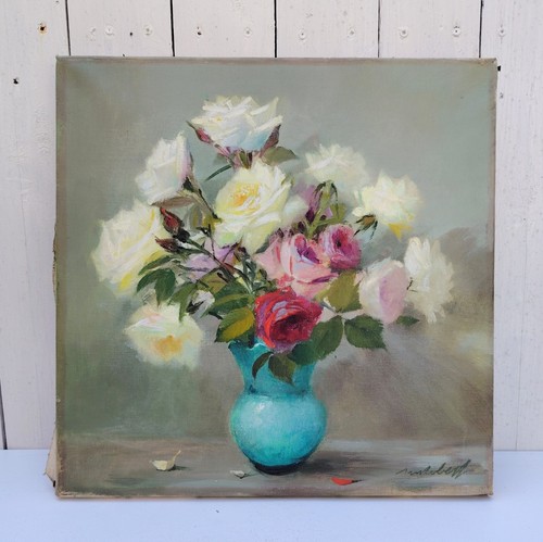 Huile sur toile bouquet de - huile,