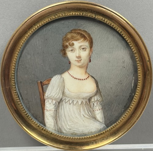Portrait ancien miniature - portrait,
