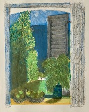 Bardone- Lithographie originale couleurs- “Fenêtre aux fruits”-Signée & No/50 ex