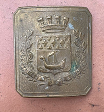 355a PLAQUE de Ceinturon aux. armes de Paris III république.