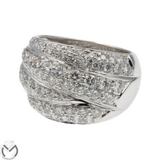 Bague En Or Blanc 18 Kt 750 Avec Diamants Pavé 2,51 Ct -2349/ST-