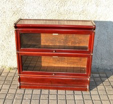 Bibliothèque anglaise 1900 Meuble métier Vitrine acajou Globe Wernicke London