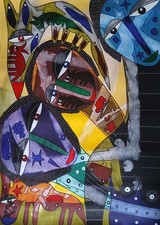 dessin technique mixte format grand aigle( 100x80) Pierre Sendrey dit "Silvin"