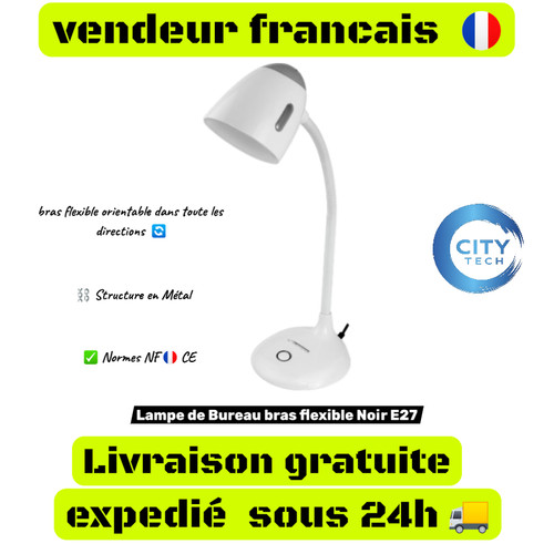 Lampe bureau bras flexible - lampe,