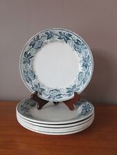 6 Assiettes plates  anciennes  BADONVILLER Modèle Cerises décor bleu vert