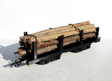 JEP O 1/48, 4698 WAGON PLATEFORME, PLAT A RANCHER + CHARGEMENT TRONC RONDIN BOIS