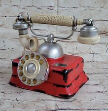 Sculpture Figurine Téléphone Rotatif Allemand Rouge Reproduction Antique Décor