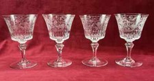 BACCARAT BOLOGNE BIRDS WATER GLASSES VERRE A VIN EAU CRISTAL GRAVÉ OISEAUX PARME