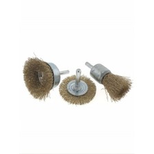 3X Brosse Roue Rotative Circulaire Fil d'Acier 25-50mm Meuleuse Ponçage Polissag