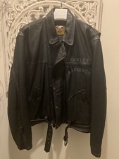 Harley Davidson Vintage (1995) Soft Black Leather Jacket Size LARGE