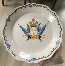Assiette faïence XVIII-XIXème Nevers La rochelle révolutionnaire