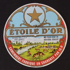 Etiquette fromage CAMEMBERT Etoile du NORD Charente cheese label 1