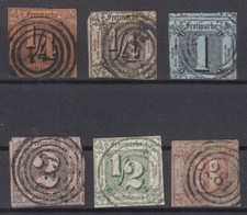 NU21508/ GERMANY – THURN & TAXIS – 1859 / 1864 USED SELECTION – CV 355 $