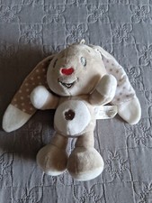 Doudou lapin beige blanc