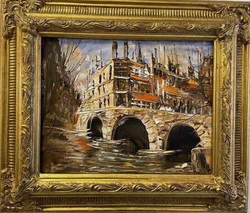 Huile sur panneau pont - huile, le